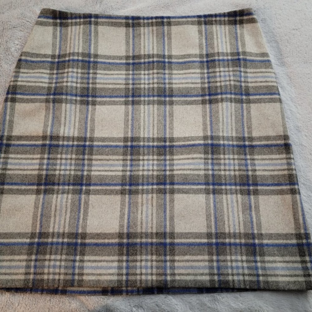 Talbots Cream & Black Wool Pencil Skirt Sz 14